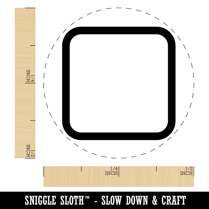 Square Rounded Corners Border Outline Self-Inking Rubber Stamp for Stamping Crafting Planners