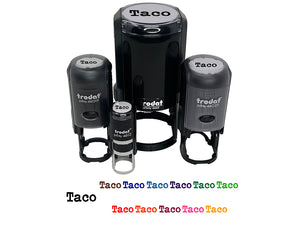 Taco Fun Text Self-Inking Rubber Stamp for Stamping Crafting Planners