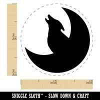 Wolf Howling with Moon Self-Inking Rubber Stamp for Stamping Crafting Planners