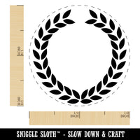 Wreath Laurel Branch Circle Frame Self-Inking Rubber Stamp for Stamping Crafting Planners