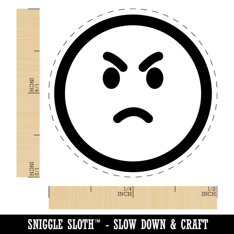 Angry Mad Face Emoticon Self-Inking Rubber Stamp for Stamping Crafting Planners