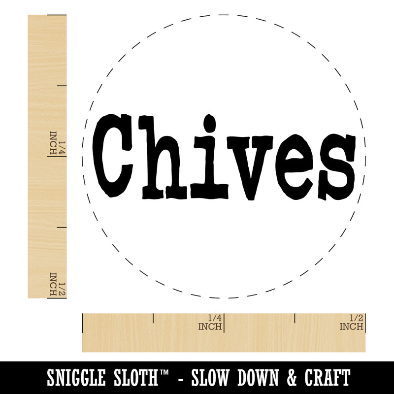 Chives Herb Fun Text Self-Inking Rubber Stamp for Stamping Crafting Planners