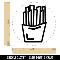 French Fries Snack Doodle Self-Inking Rubber Stamp for Stamping Crafting Planners