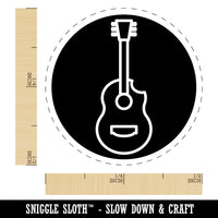 Guitar in Circle Music Self-Inking Rubber Stamp for Stamping Crafting Planners