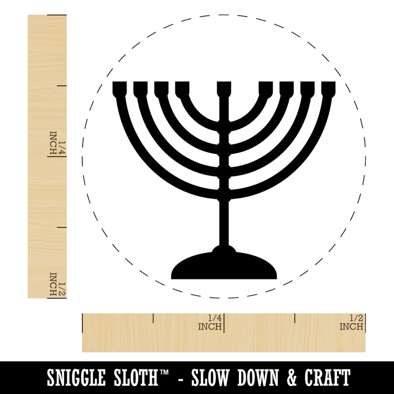 Menorah Hanukkah Self-Inking Rubber Stamp for Stamping Crafting Planners