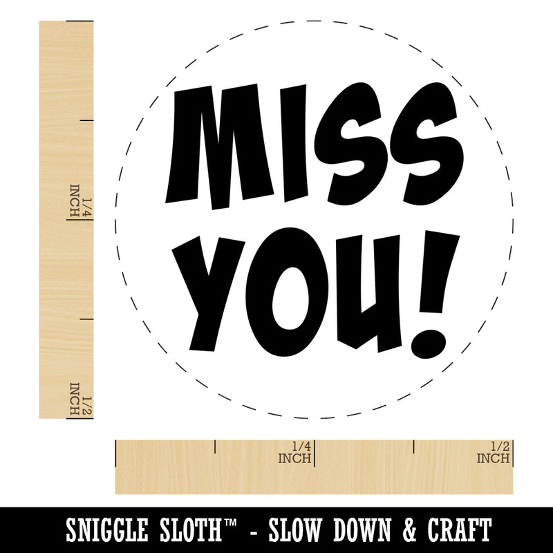 Miss You Cute Text Self-Inking Rubber Stamp for Stamping Crafting Planners