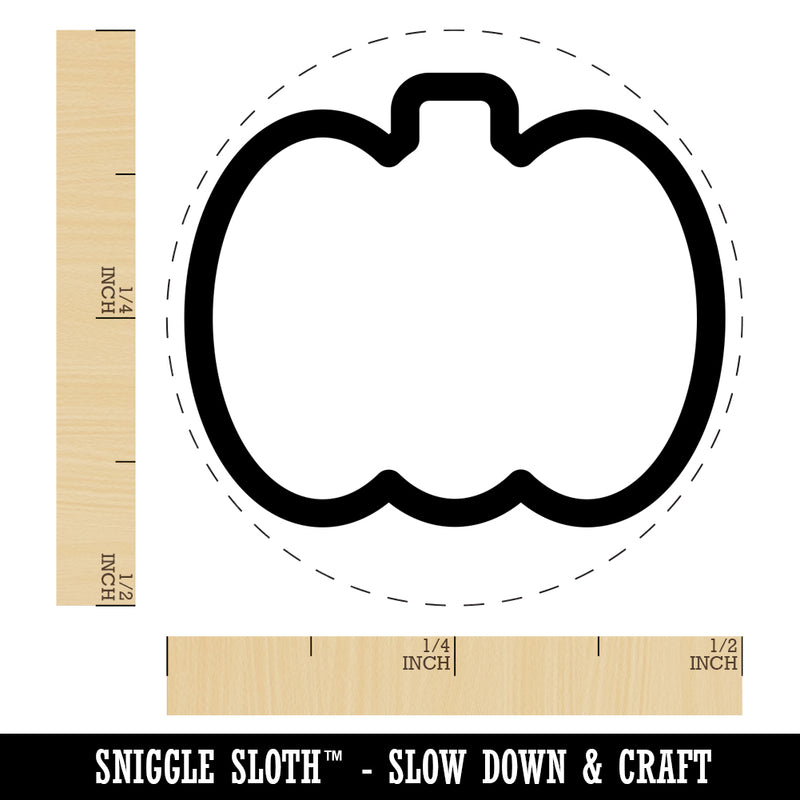 Pumpkin Outline Halloween Fall Harvest Self-Inking Rubber Stamp for Stamping Crafting Planners