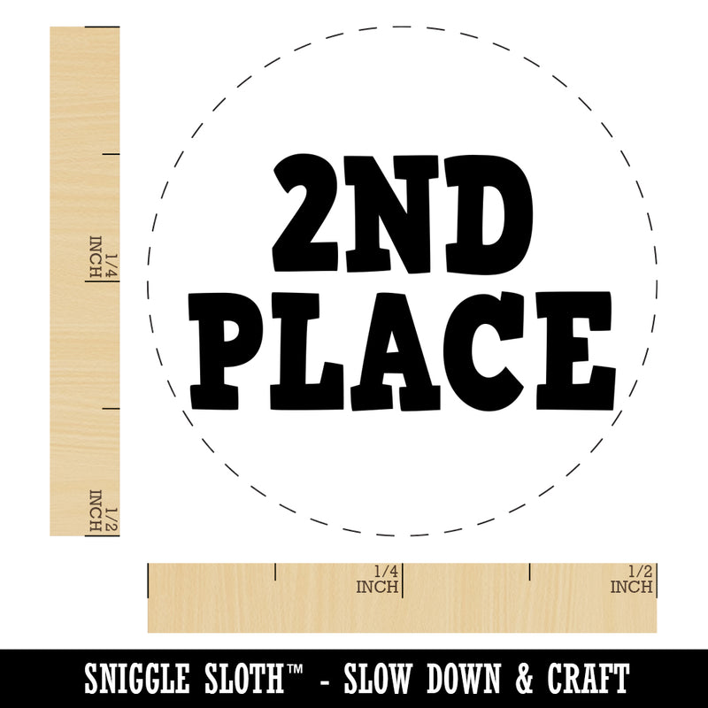 Second 2nd Place Fun Text Self-Inking Rubber Stamp for Stamping Crafting Planners