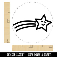 Smiling Shooting Star Self-Inking Rubber Stamp for Stamping Crafting Planners