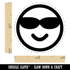 Sunglasses Cool Smile Happy Emoticon Self-Inking Rubber Stamp for Stamping Crafting Planners