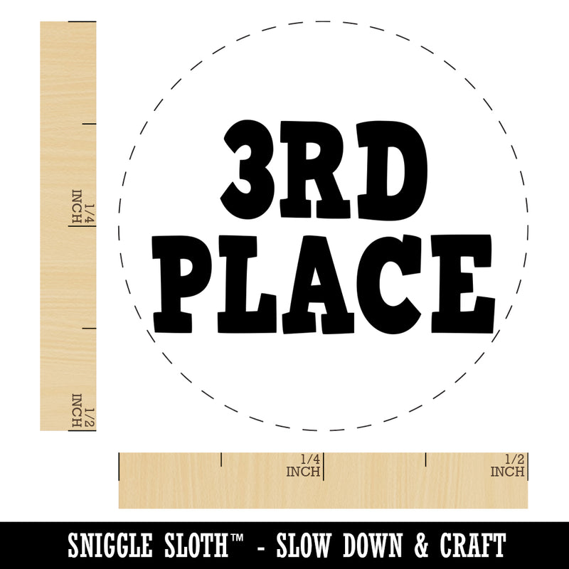 Third 3rd Place Fun Text Self-Inking Rubber Stamp for Stamping Crafting Planners