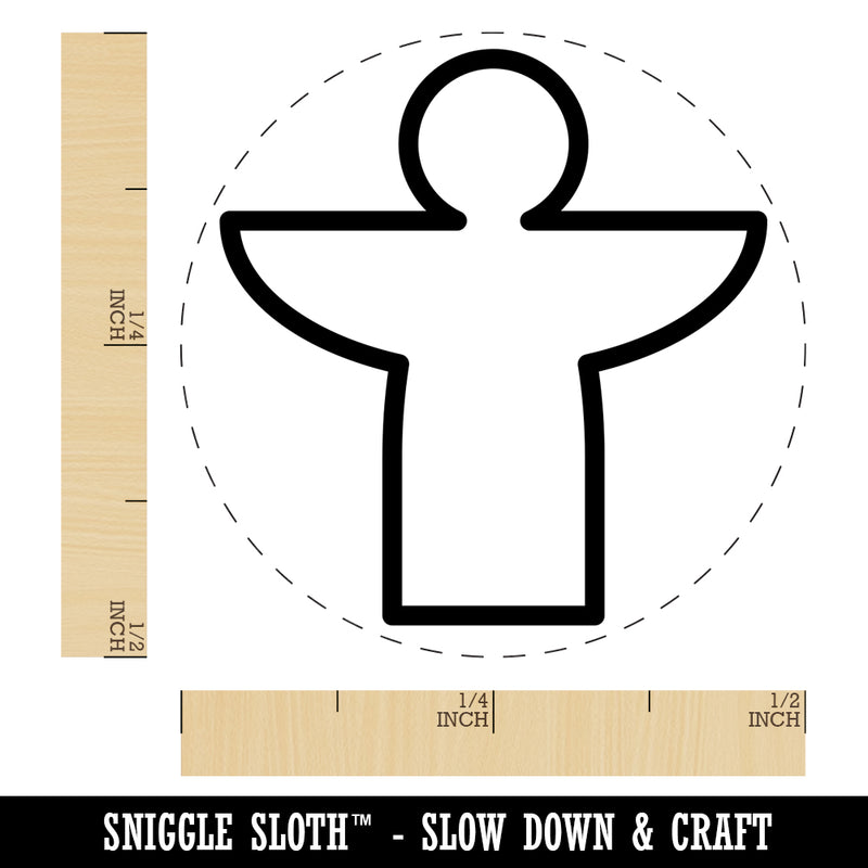 Angel Symbol Outline Self-Inking Rubber Stamp for Stamping Crafting Planners