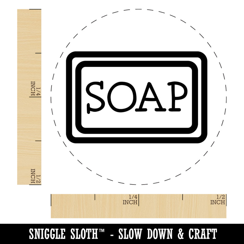 Bar of Soap Clean Wash Icon Self-Inking Rubber Stamp for Stamping Crafting Planners
