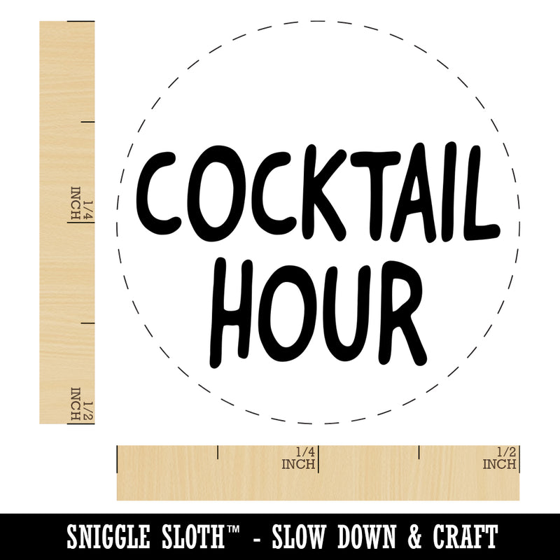 Cocktail Hour Fun Text Self-Inking Rubber Stamp for Stamping Crafting Planners