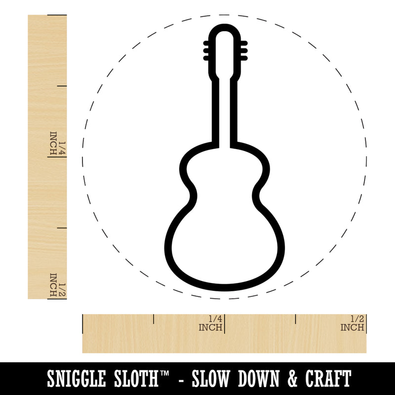 Guitar Outline Self-Inking Rubber Stamp for Stamping Crafting Planners