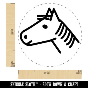 Horse Head Profile Doodle Self-Inking Rubber Stamp for Stamping Crafting Planners