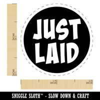 Just Laid Egg in Circle Self-Inking Rubber Stamp for Stamping Crafting Planners