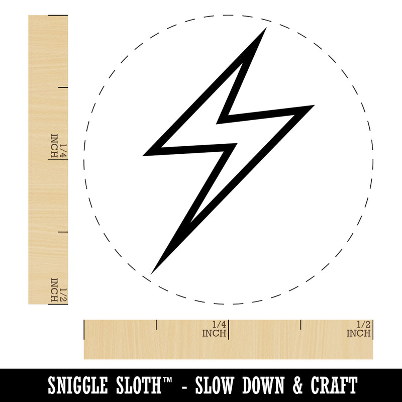 Lightning Bolt Thunderbolt Outline Self-Inking Rubber Stamp for Stamping Crafting Planners