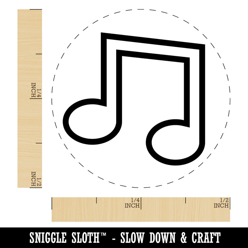 Music Eighth Notes Outline Self-Inking Rubber Stamp for Stamping Crafting Planners