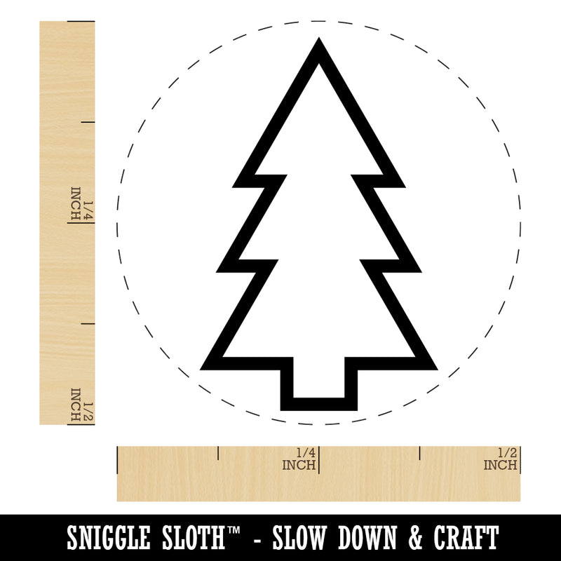 Pine Tree Outline Self-Inking Rubber Stamp for Stamping Crafting Planners