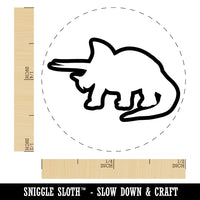 Triceratops Dinosaur Outline Self-Inking Rubber Stamp for Stamping Crafting Planners