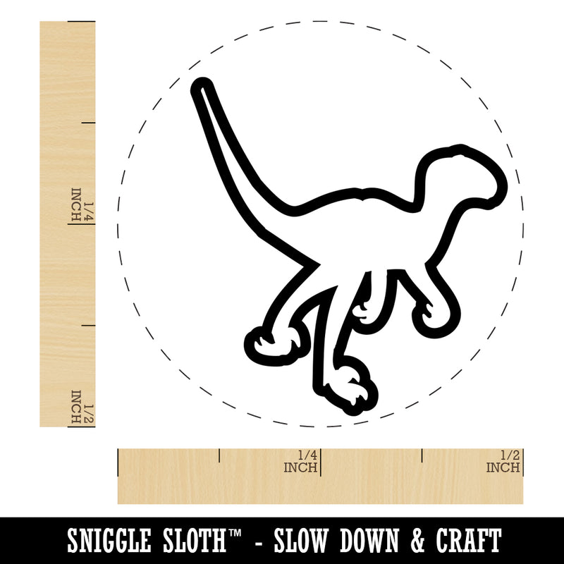 Velociraptor Dinosaur Outline Self-Inking Rubber Stamp for Stamping Crafting Planners