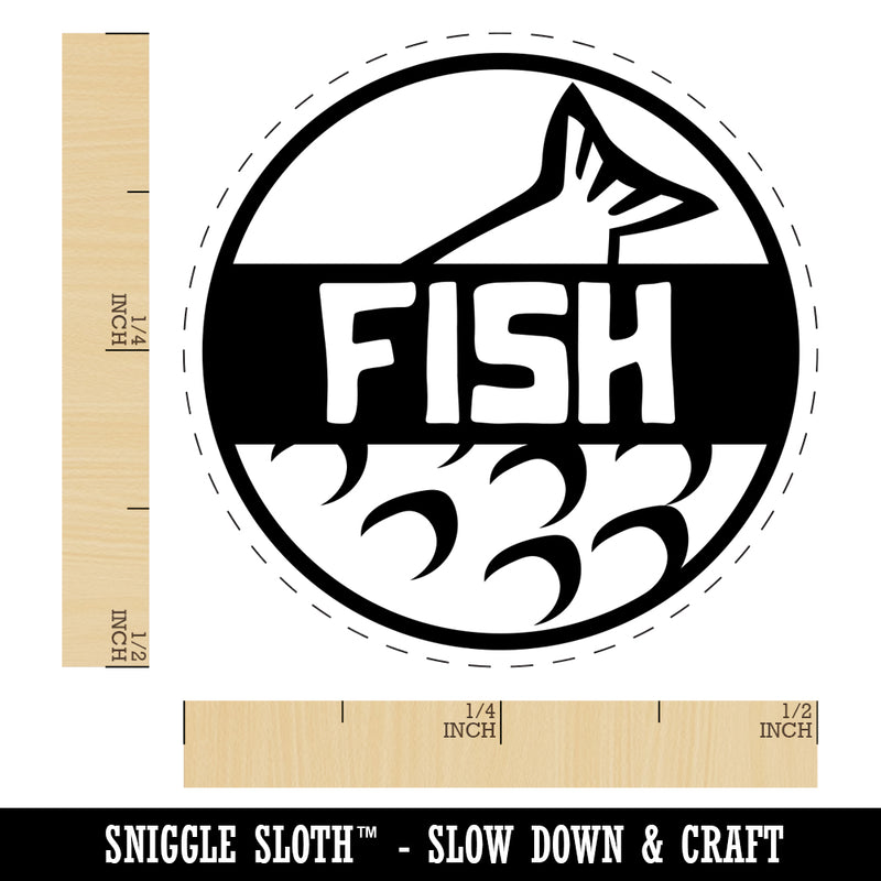 Food Label Fish Self-Inking Rubber Stamp for Stamping Crafting Planners