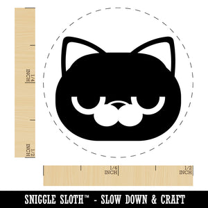 Round Cat Face Bored Self-Inking Rubber Stamp for Stamping Crafting Planners