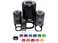 Round Cat Face Concerned Self-Inking Rubber Stamp for Stamping Crafting Planners