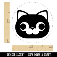 Round Cat Face Derpy Self-Inking Rubber Stamp for Stamping Crafting Planners