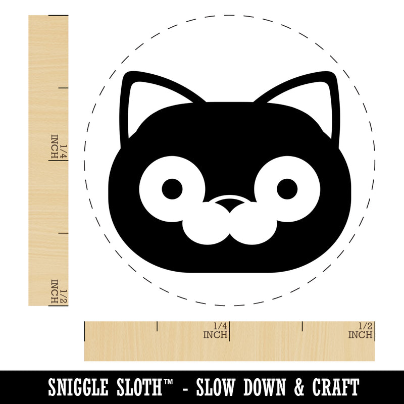 Round Cat Face Shocked Self-Inking Rubber Stamp for Stamping Crafting Planners