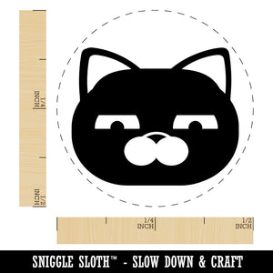 Round Cat Face Skeptical Self-Inking Rubber Stamp for Stamping Crafting Planners