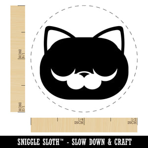 Round Cat Face Sleepy Self-Inking Rubber Stamp for Stamping Crafting Planners