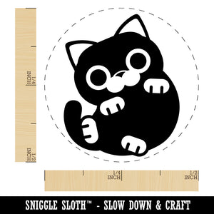 Round Cat Playful Self-Inking Rubber Stamp for Stamping Crafting Planners