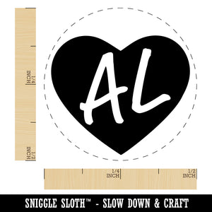 AL Alabama State in Heart Self-Inking Rubber Stamp for Stamping Crafting Planners