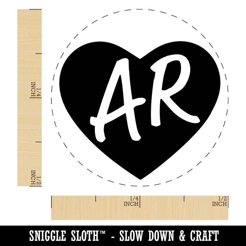 AR Arkansas State in Heart Self-Inking Rubber Stamp for Stamping Crafting Planners