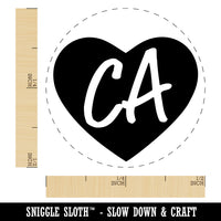 CA California State in Heart Self-Inking Rubber Stamp for Stamping Crafting Planners