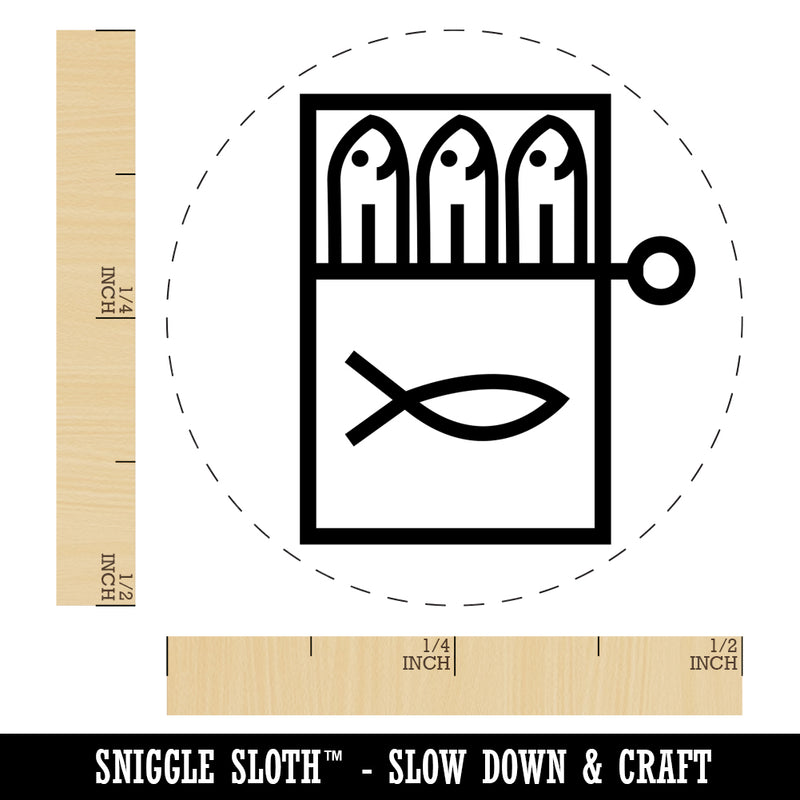 Can of Sardines Self-Inking Rubber Stamp for Stamping Crafting Planners