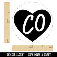 CO Colorado State in Heart Self-Inking Rubber Stamp for Stamping Crafting Planners