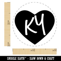 KY Kentucky State in Heart Self-Inking Rubber Stamp for Stamping Crafting Planners