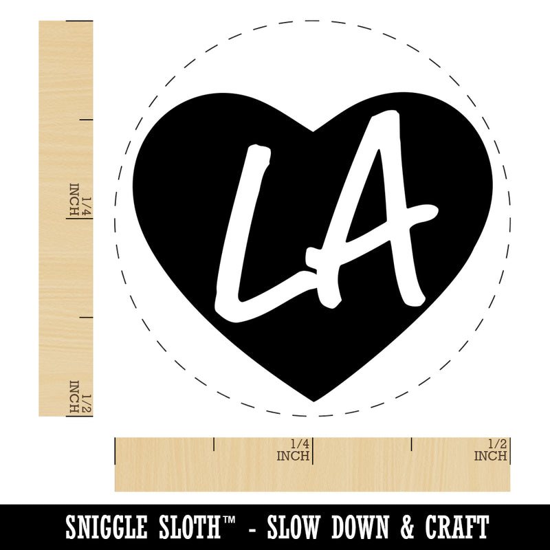 LA Louisiana State in Heart Self-Inking Rubber Stamp for Stamping Crafting Planners