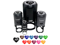 MA Massachusetts State in Heart Self-Inking Rubber Stamp for Stamping Crafting Planners