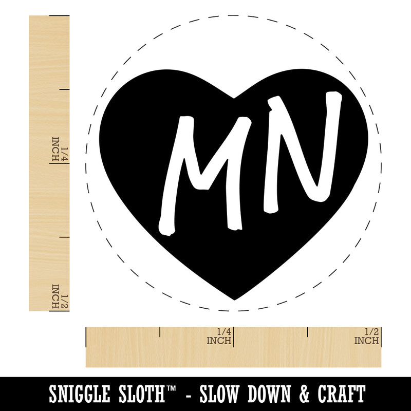 MN Minnesota State in Heart Self-Inking Rubber Stamp for Stamping Crafting Planners