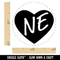 NE Nebraska State in Heart Self-Inking Rubber Stamp for Stamping Crafting Planners