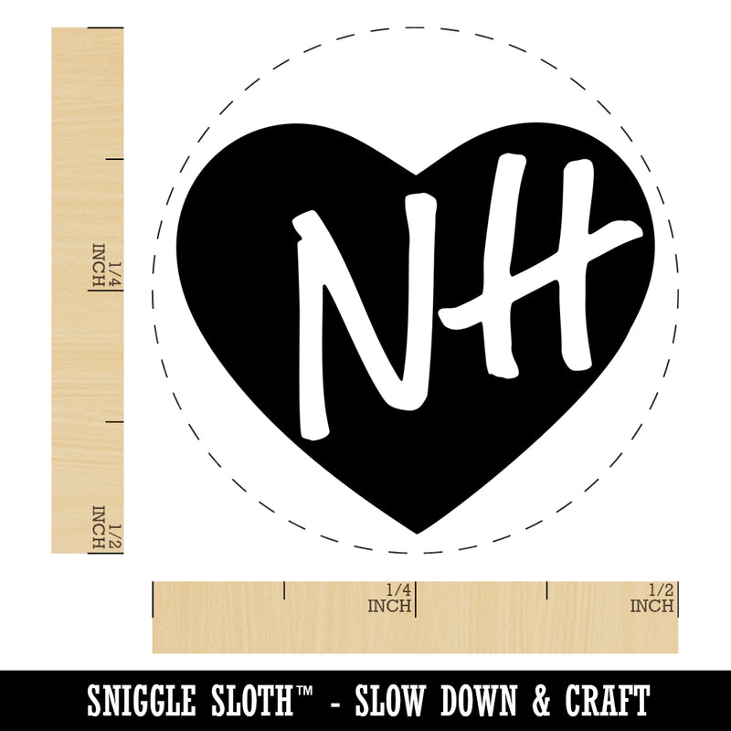 NH New Hampshire State in Heart Self-Inking Rubber Stamp for Stamping Crafting Planners