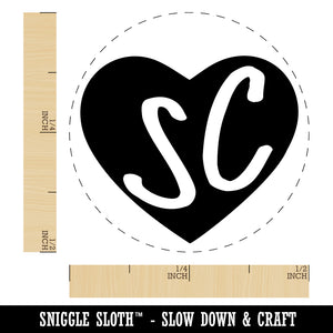 SC South Carolina State in Heart Self-Inking Rubber Stamp for Stamping Crafting Planners