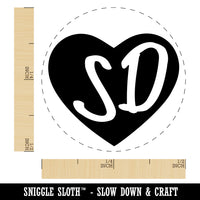 SD South Dakota State in Heart Self-Inking Rubber Stamp for Stamping Crafting Planners
