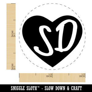 SD South Dakota State in Heart Self-Inking Rubber Stamp for Stamping Crafting Planners