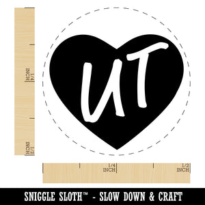 UT Utah State in Heart Self-Inking Rubber Stamp for Stamping Crafting Planners