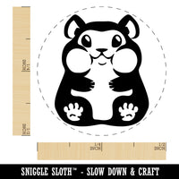 Chubby Cheek Hamster Self-Inking Rubber Stamp for Stamping Crafting Planners